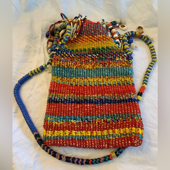 Colorful Unique African Beaded Handmade Shoulder Bag - Picture 4 of 9